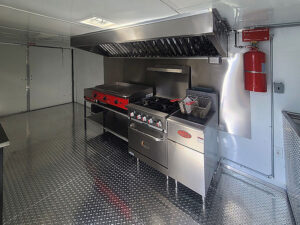 Interior of a food truck kitchen