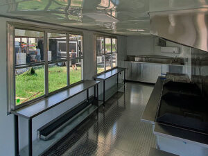 Interior of a food truck