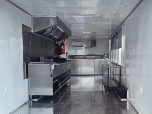Interior of a food truck kitchen