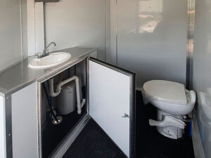 Interior of a food truck bathroom